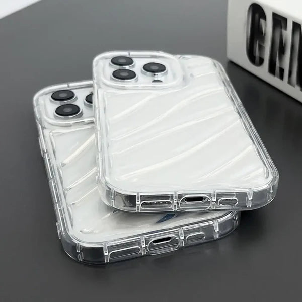 Mirror Silver holographic Wavy Anti-Burst Case