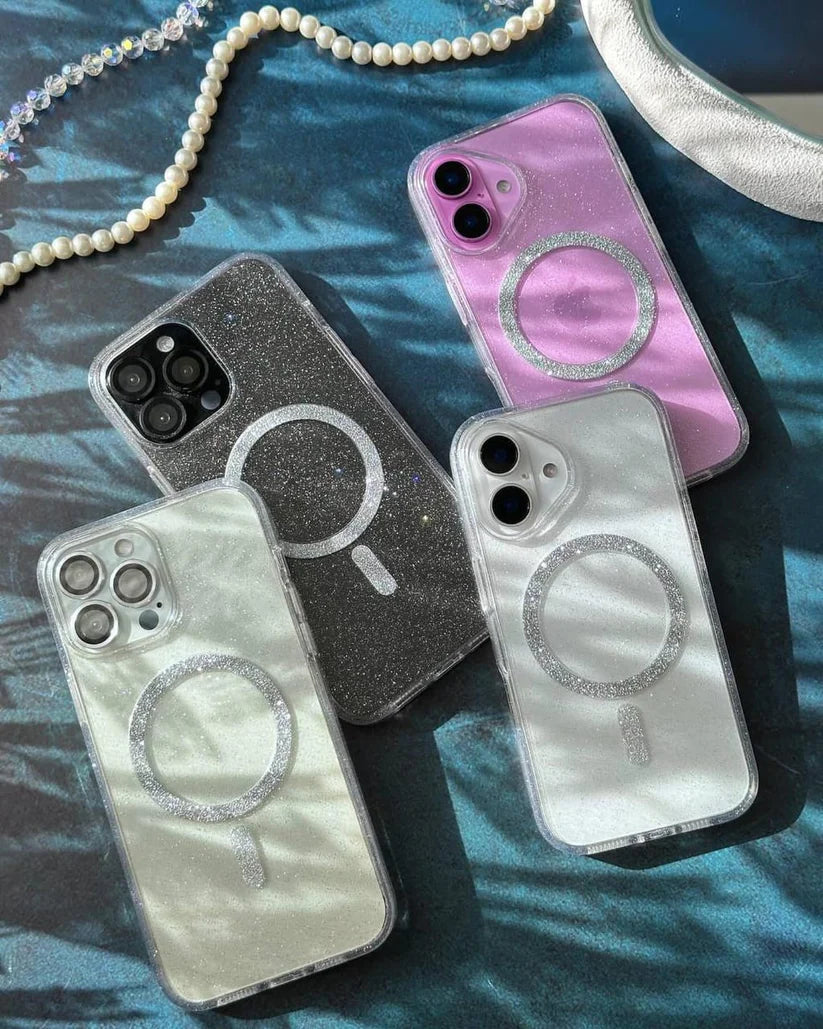 New Transparent MagSafe Blingy Shimmer Case With Shimmer Body π«