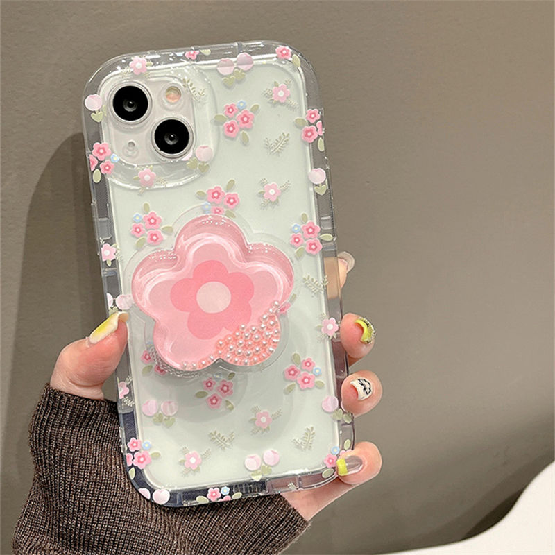 Pink Cute Stand Flower Case