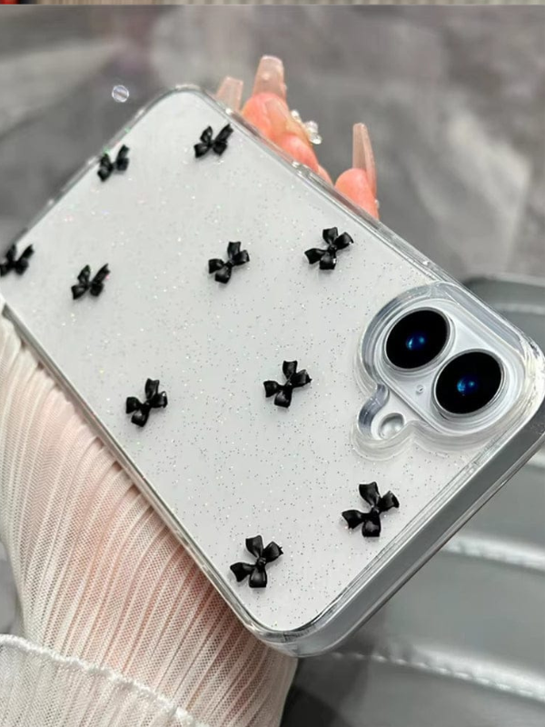 Aesthetic Black Bow Case