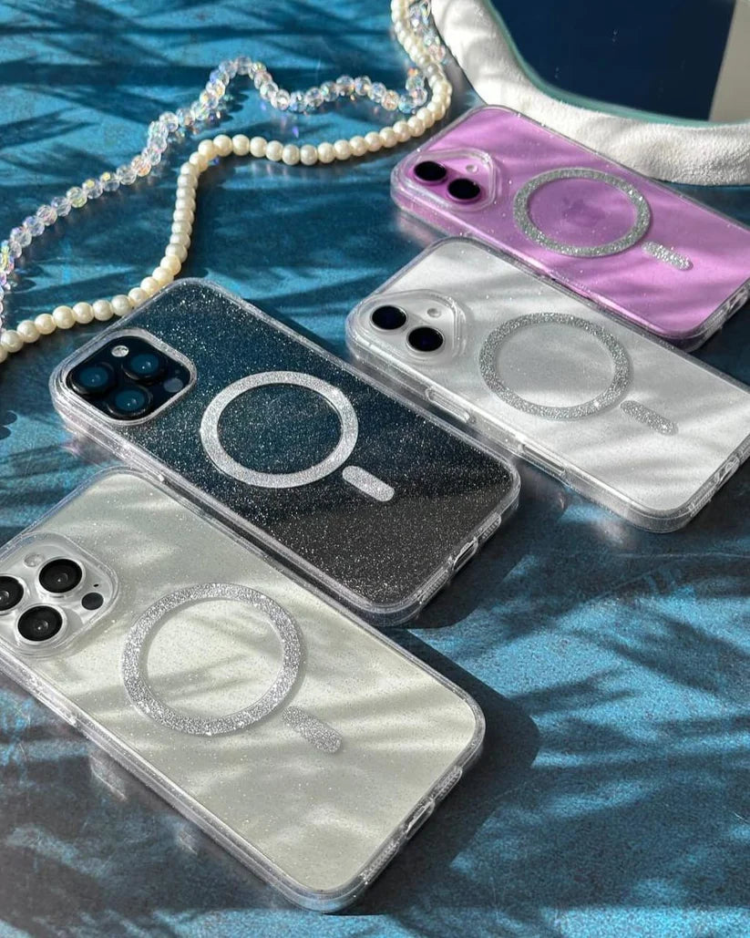 New Transparent MagSafe Blingy Shimmer Case With Shimmer Body 💫