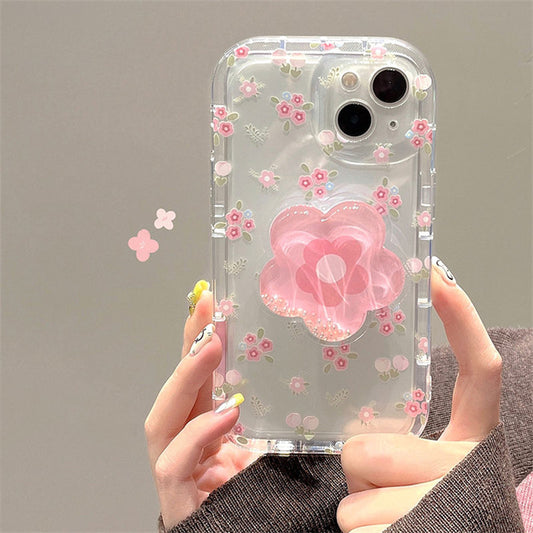 Pink Cute Stand Flower Case