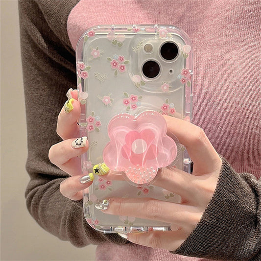 Pink Cute Stand Flower Case