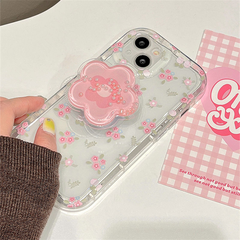 Pink Cute Stand Flower Case