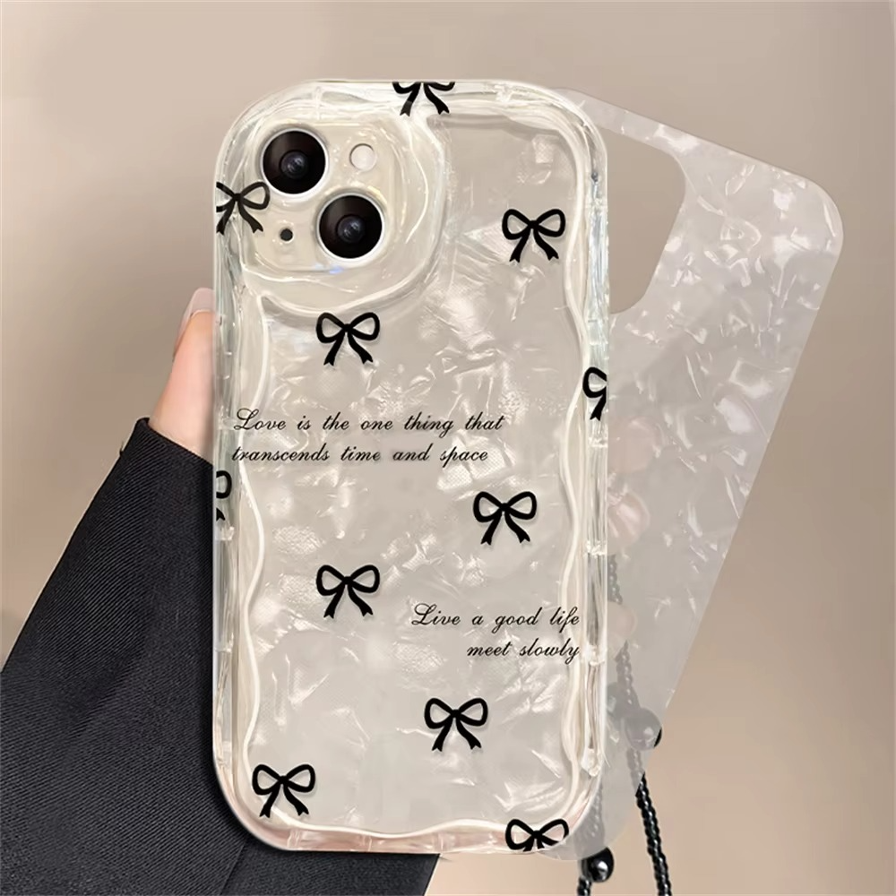 Cute Aesthetic Black Bow Case