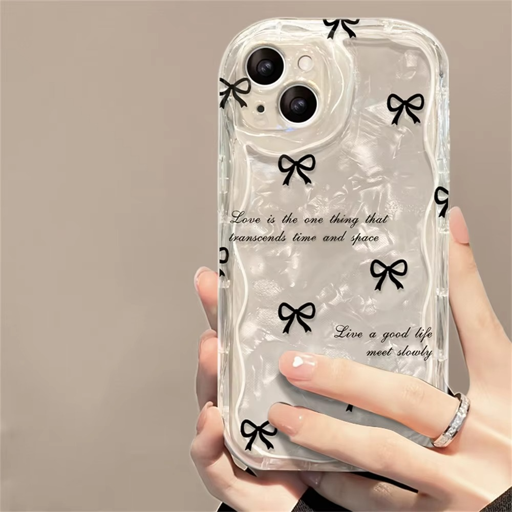 Cute Aesthetic Black Bow Case