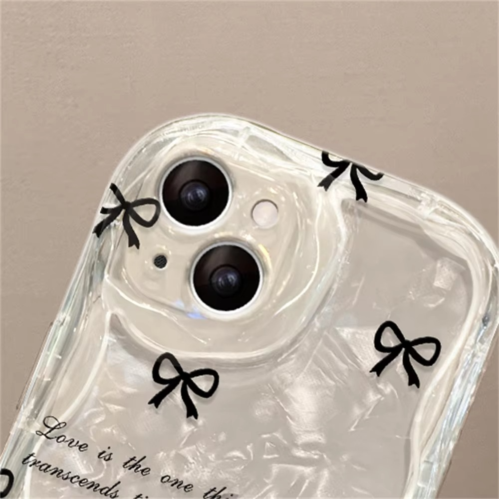 Cute Aesthetic Black Bow Case