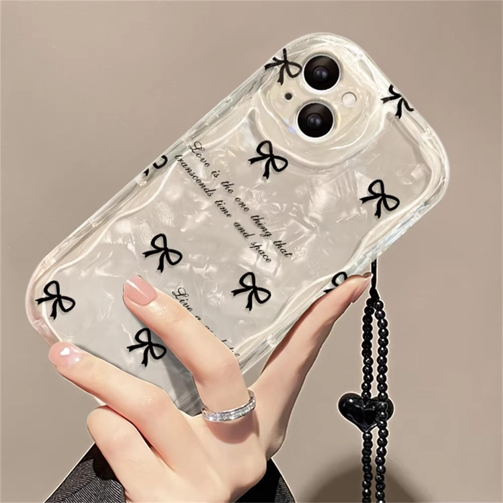 Cute Aesthetic Black Bow Case