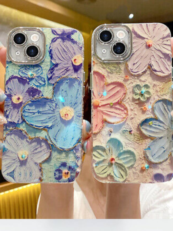Blooms Floral iPhone Case w/ Crystal Lens Protector