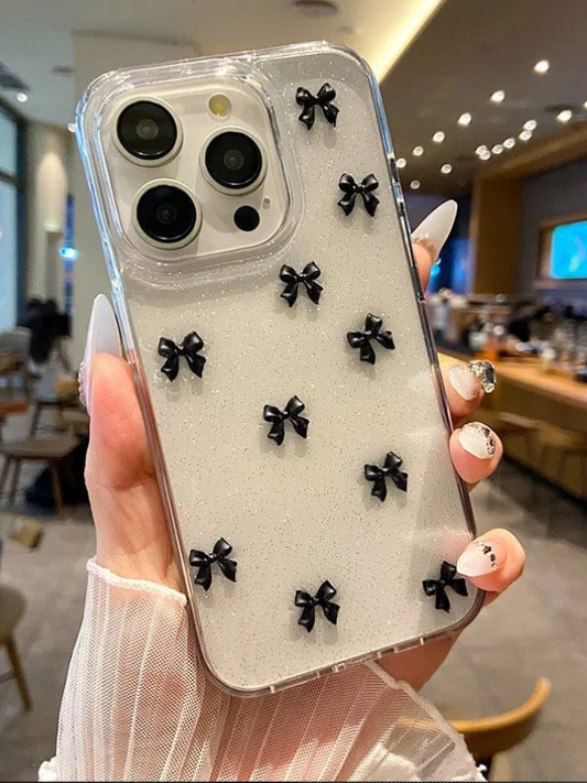 Aesthetic Black Bow Case