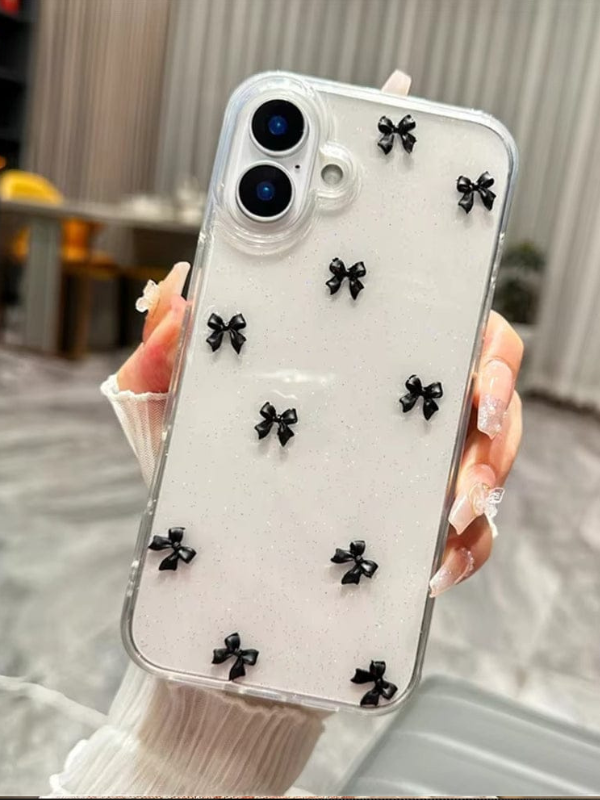 Aesthetic Black Bow Case