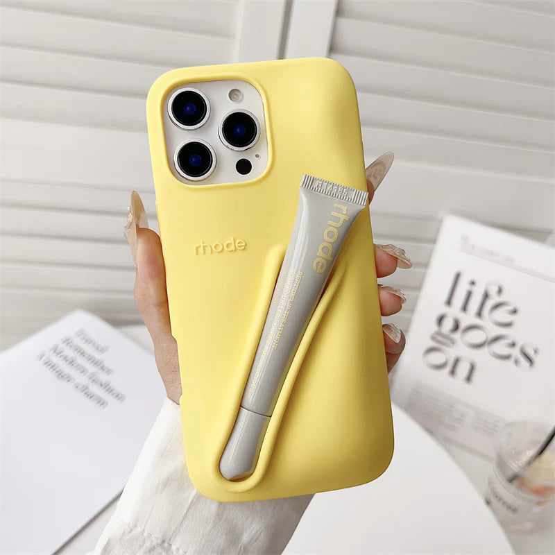 Premium Lip-Gloss Phone Case (Lemon)