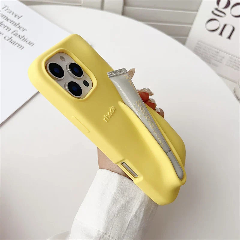 Premium Lip-Gloss Phone Case (Lemon)
